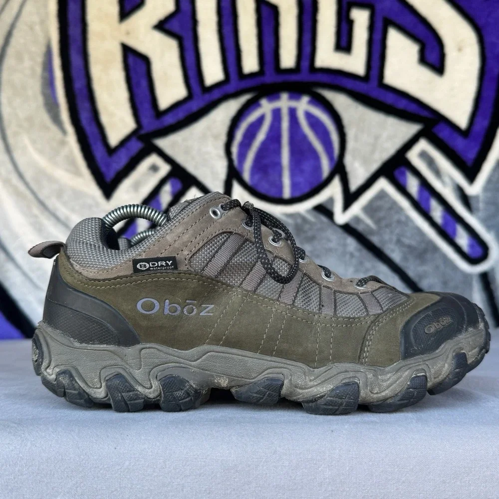 Size 9 - Oboz Tamarack B-Dry Waterproof Bungee Taupe Green Hiking Shoes Men's